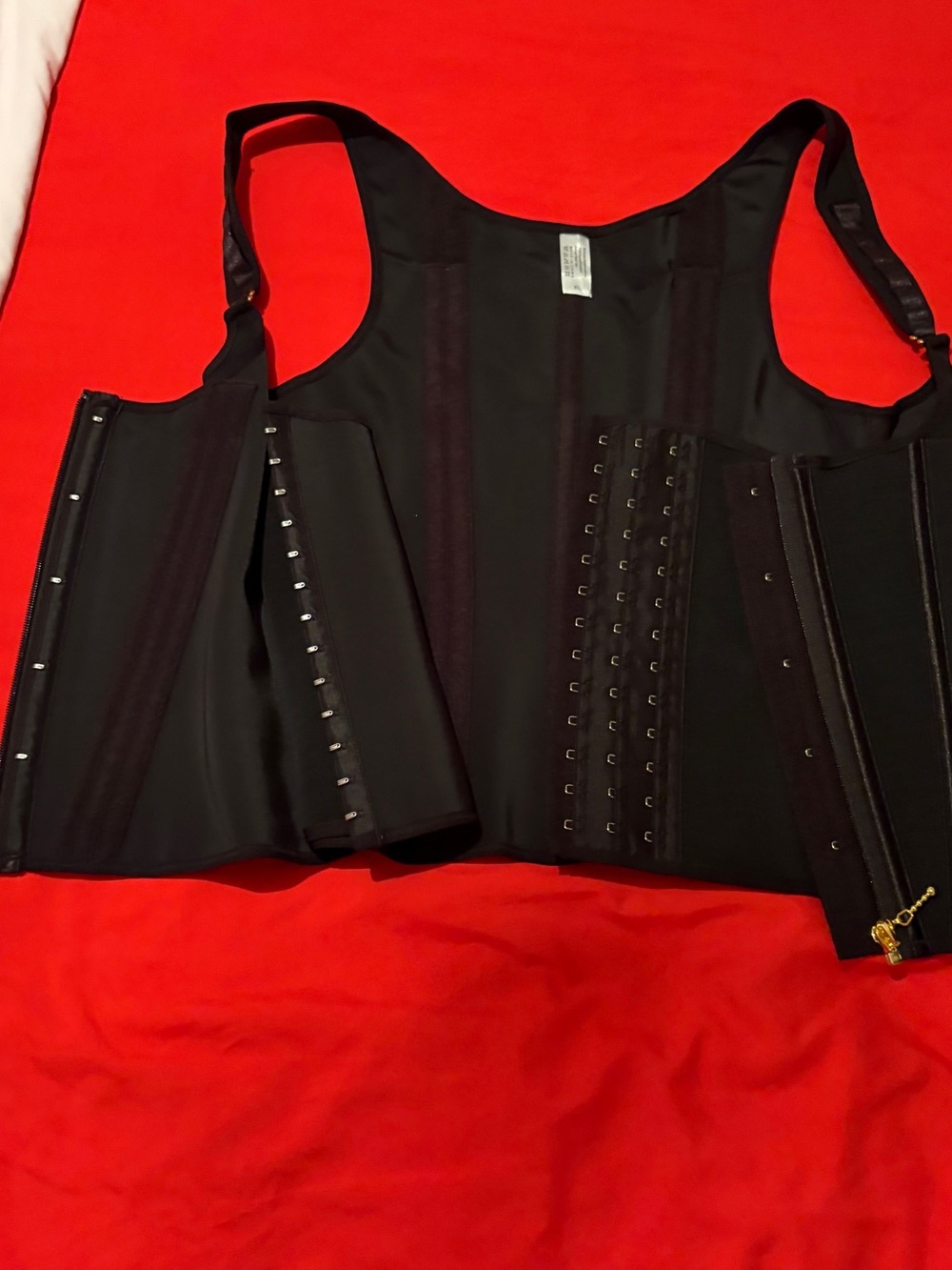 Snap Black Hook-and-Eye Waist Trainer Bodysuit